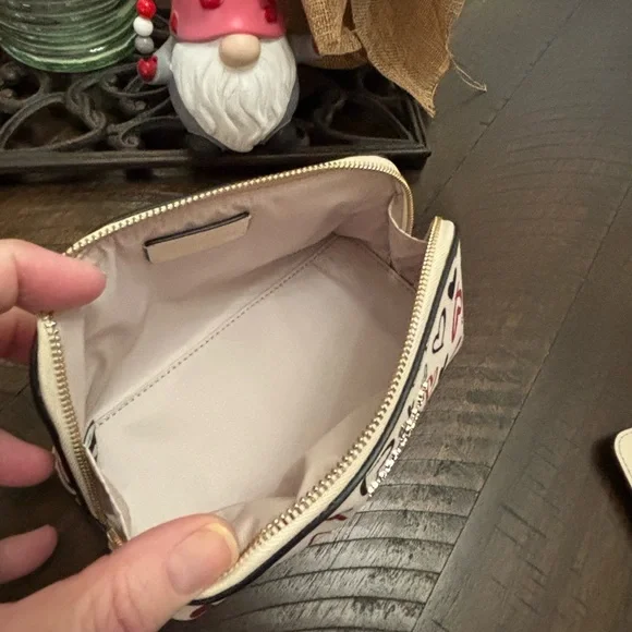 Kate Spade Heart Print Wallet/Card Holder & matching Cosmetic Bag. Sold as set. - Picture 9 of 10